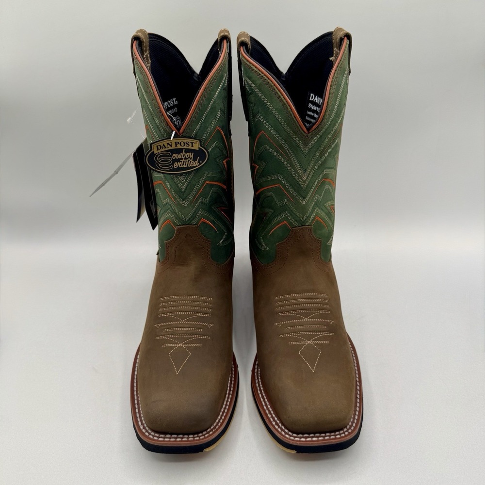 Dan Post Arrowhead Performance Boots Men's Size 12 D Brown Green Leather - Picture 12 of 16